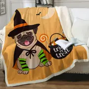 Halloween Pug Throw Blanket