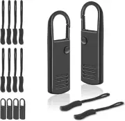 4 Pack Metal Zipper Slider + 8 Pack Nylon Zipper Pulls for Suitcase, Luggage, Ba