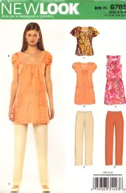 Misses' Top-Tunic ~ Dress & Pants ~ Sleeve Variations ~ 6- 16~ New Look 6785