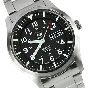 【金台鐘錶】 SEIKO精工5號第三代 鋼帶 機械錶 黑色 (日本J版)  SNZG13 SNZG13J1