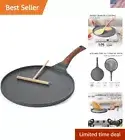 Induction Compatible Crepe Pan with Swiss Granite Coating - 12-Inch Dosa Skillet