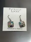 Patricia Locke Signed ‘07 USA SilverTone Crystals Hook Dangle Earrings NWT