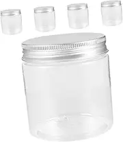 JUMPLAWN 5pcs Mini Aluminum Cover Jars Leakproof Plastic Sample Containers for Kitchen Spice Storage