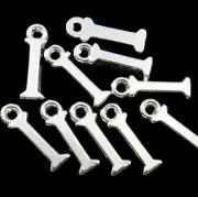 BULK 40 Letter I Alphabet Silver Tone Charms - SC2344