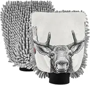 XYMZR Moose Ball Colorful Absorbent Microfiber Car Wash Mitt, Funny Cute Anime Scratch Free for Cars Cleaning, Home Cleaning Mitts, 2 Pack, 10.24” L x 7.09” W