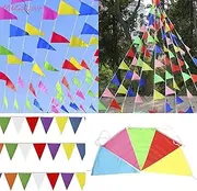 Party Decorations 50 Meter Rainbow Pennant Outdoor Banner 100 Flags Nylon Advertising Hanging Flag Wedding Decor Birthday Party Supplies