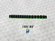 Snap-on Tools NEW GREEN 3/8” SAE Lock-A-Socket Magnetic Rail Organizer LAS38SG