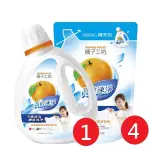 免運 橘子工坊 天然濃縮洗衣精高倍速淨 2200MLX1瓶+2000MLX4包/組【JAY購物】