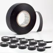 Black Electrical Tape - 19mm x 20m (0.18mm Thick) - Premium PVC Insulation Tape (Pack of 10)
