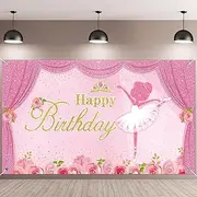 Ballerina Birthday Party Decorations Ballerina Photography Backdrops Ballet Party Decorations Girls Backdrop Ballerina Party Supplies Dance Party Decorations for Birthday Baby Shower Party Supplies