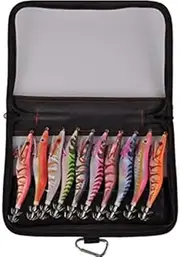 10pcs Squid Jig Fishing Lures Kit with Free Carry Case