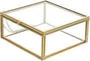 KITANDOVE Glass Compartment Storage Box Spectacle Case Small Jewelry Box Jewelry Organizer Case