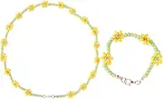 TOVINANNA Beaded Jewelry Set for Girls Acrylic Charm Bracelet Necklace Kit for Dress up Parties