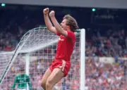 Jan Molby Of Liverpool Celebrates Craig Johnstons Goal 1986 Soccer Old Photo