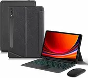 [GUPENAA] Keyboard Case for Samsung Galaxy Tab S9 Ultra 14.6'' 2023 (SM-X910/X916B), 7 Color Backlit, Magnetic Detachable Wireless Bluetooth Keyboard with Mouse