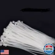 White Zip Ties 8 Inch Heavy Duty Self Locking Zipties Bulk Tensile Strength 4