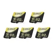 ORICO 5PCS 512GB 256GB microSDXC Micro SD Card TF Memory Card Up to 180 MB/s