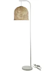 [Oriel Lighting] Jess Floor Lamp With White Base And Batur Shade