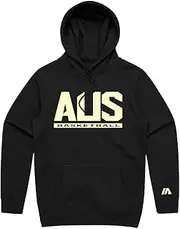 [IA iAthletic] Australian Elite Logo Hoodie Black Soft Cotton-Poly Blend with Lined Hood, Kangaroo Pocket, Drawcord, Sleeve Cuff Ribbing, Preshrunk to minimise Shrinkage