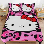a1414 Hello Kitty Duvet Cover Set, 3 Piece Bedding Set 86x70" Double Sided Printing Decorative Comforter Cover Set (1 Duvet Cover + 2 Pillow Shams)" j