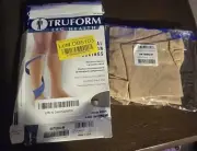 Truform 15-20 Below Knee Compression Stockings Open Toe Beige Size Medium 0875