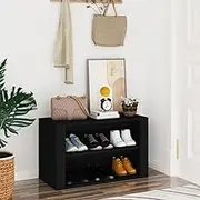 Shoe Rack Black 75x35x45 cm Engineered Wood Shoe Storage