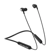 Jr-D5 5.0 Double-Moving Collar Hanging Neck Sports Bluetooth Headset Earphone(Black)