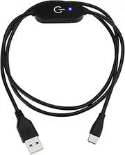 1Pc USB 2.0 Power Switch Cable USB Male to Type-C Male Extension Cord with Swith for Mobile Phones USB Fans LED Light Strips 5V 3A 1m Black