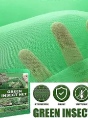 Green Anti-insect Net For Gardening, Protects Plants From Pests, Breathable Fine Mesh, Adjustable & Durable, 2x5m