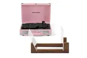 Crosley Cruiser Bluetooth Portable Turntable - Blush Pink + Bundled Crosley Record Storage Display Stand