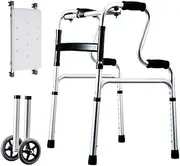 Wheeled Walker for The Elderly, Portable and Foldable, Compact Aluminum Rollator, Lightweight with seat Plate Interesting