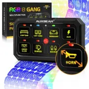 AUXBEAM XL 5inch Large Switch Panel 8 RGB Gang 12-24V RVs Campers Trailer Marine