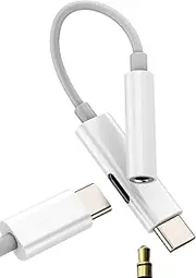 USB C to Aux Adapter 3.5mm Jack Headphone Charger Splitter for iPhone 16 15 Pro Max for Apple compatible for Samsung Galaxy S23 Ultra Type C Earphone Audio Cable for iPad Car Port Charging Accessories