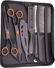 Barber Haircut Kit - Professional Stainless Steel Hairdressing Scissors Set, Flat Shears Tooth Shears | Thinning Scissors, Haircutting Tools for Men and Women, Home Hair Cutting with Razor