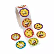 Goofy Smile Face Sticker Rolls, Stationery, 100 Pieces