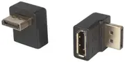 Black colour Right Angle Plug to Socket DisplayPort Adaptor cables into tight gaps