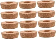 FONDOTIN 12pcs Hydroponic Jar Stoppers with Center Hole for Optimal Airflow Canning Jar Caps Moisture Retaining Corks for Plant Growth Root Aeration