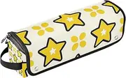 [miaozhen] 2 in 1 Hair Tools Organizer with Heat Resistant Mat Waterproof Portable Open Flat Travel Bag for Flat Irons, Straighteners, Curling Irons,Yellow Stars Dot Yellow Portable Travel Essentials