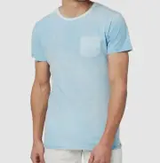 Buffalo David Bitton Men's Blue Faded Spray Taswell Short-Sleeve T-Shirt Size L