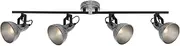 BRILONER Leuchten - Vintage Ceiling Spotlight, Swivelling Retro Ceiling Light, 4X E14 Sockets, Silver-Crafted, 795 x 100 x 185 mm