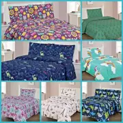 BOYS AND GIRLS BED PREMIUM COLLECTION PRINTED BEDDING COMPLETE SHEET SET