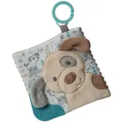 Crinkle Teether Toy with Baby Paper and Squeaker, 6 x 6-Inches, Sparky Puppy