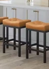 LUE BONA LANCELOT SERIES SADDLE SEAT BARSTOOL SET OF 4 Whiskey Brown