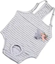 EXHUMKY Chihuahua Diaper Breathable Dog Sanitary Pants for Mini Pups Adjustable Suspender Design Dog Diaper Panties Pet Nappies Stripe Pattern