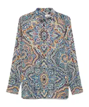 LONG PAISLEY SHIRT M Sky Blue