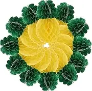 Paper Pineapple 9pcs Honeycomb Ornament Tissue Honeycomb Ball for Hawaiian Theme Celebration