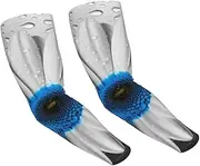 [FHEDVBN] White Blue Daisy Arm Sleeves Compression Arm Covers for Men Women Outdoor Sun Sleeves Cooling Sports Sleeve, Black