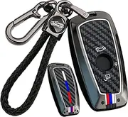 ontto luminous car key cover fit for BMW 1 2 3 4 5 6 7 Series GT X3 X4 M2 M3 M4 M5 M6 F10 F22 F30 F34 F82 key holder alloy Silicone Smart Shell case keyring keychain styling Accessories Black A1