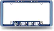 Rico Industries NCAA Johns Hopkins Blue Jays 12" x 6" Chrome All Over Automotive License Plate Frame for Car/Truck/SUV