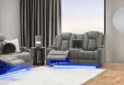 TRAVIS FABRIC 2 Seater with Recliners and Console